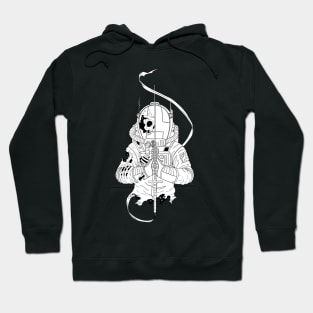 Space samurai skeleton white Hoodie